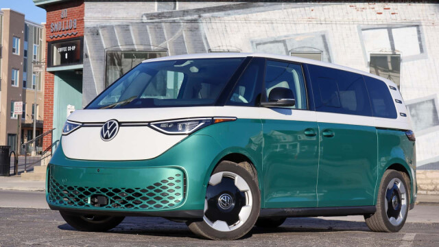 Electric Volkswagen ID. Buzz Minivan with NACS and Bidirectional Charging