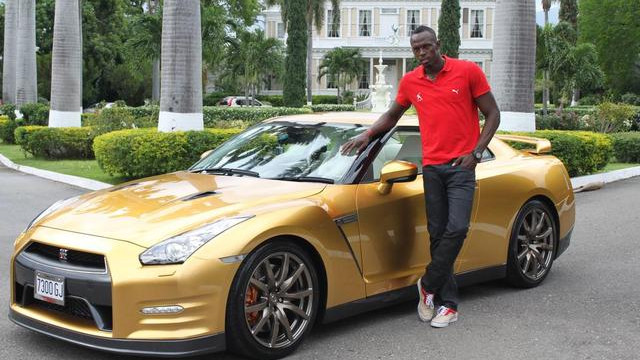 Mr. Bolt Obtains a Particular Gold 2014 Nissan GT-R in Jamaica