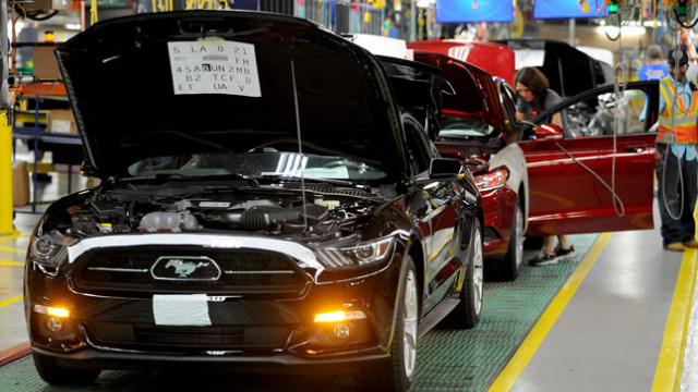 Assembly Line Present of Next Yearâ€™s Ford Mustang