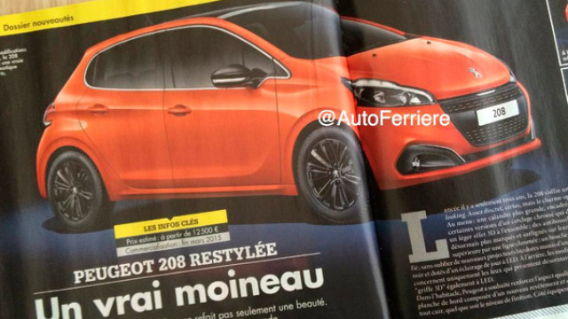 Facelift of Peugeot 208 can be seen on the Web