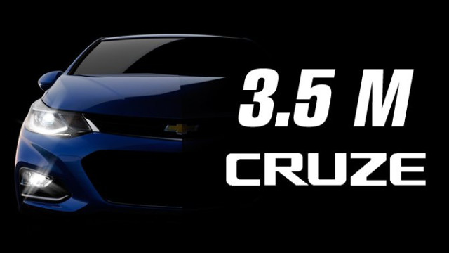 3.5 Million Cruzes were sold by Chevy around the Globe