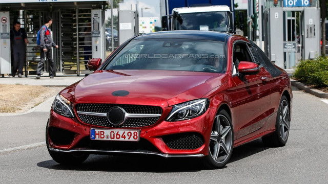 Mercedes-Benz C-Class Coupe 2016 spied with minimal camouflage