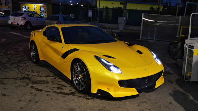 Photos of a Yellow Ferrari F12tdf