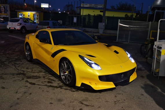 Photos of a Yellow Ferrari F12tdf