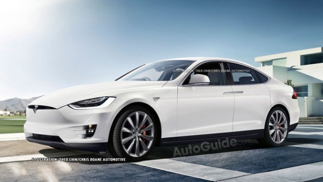 Rendering of the Tesla Model 3