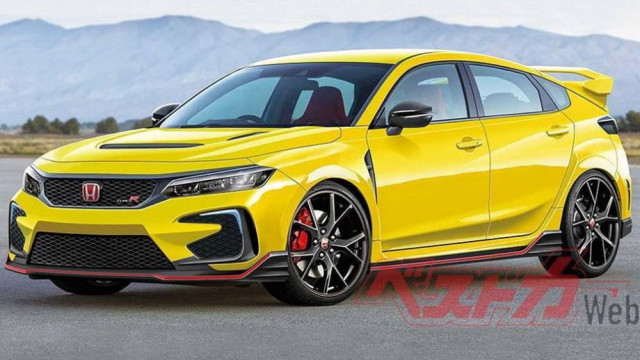 The new Honda Civic Type R showed in the photo