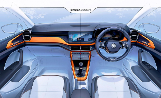 Skoda showed the interior of the newest compact SUV