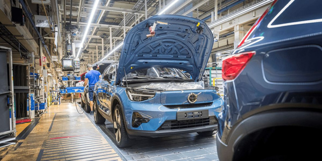 All-electric Volvo C40 Recharge hits the assembly line