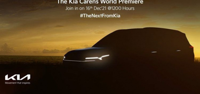 Kia has shown a teaser of the newest Carens