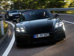 Electric Porsche Boxster prototype tested on track at Weissach facility pic #9946