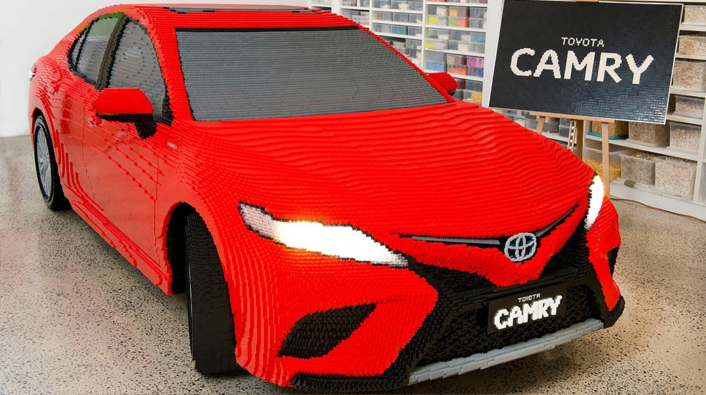In Australia shown a real Toyota Camry in the Lego design